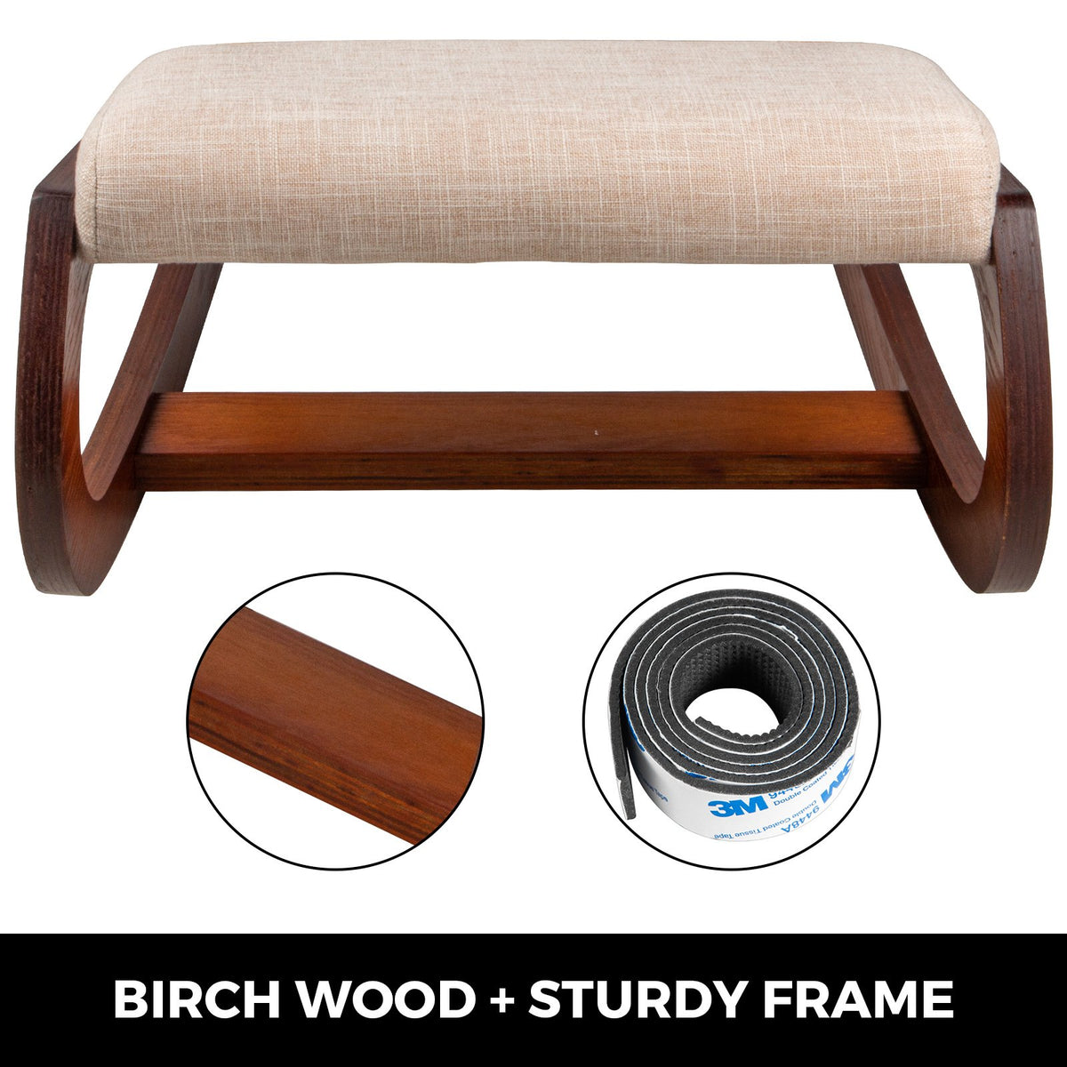 Bentwood Kneeling Desk Chair, cushion and frame detail