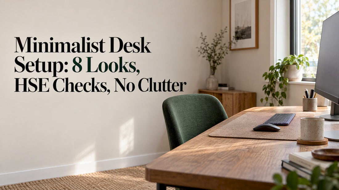 Minimalist desk with monitor and clear workspace