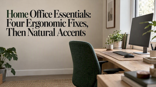 Ergonomic home office beside a window