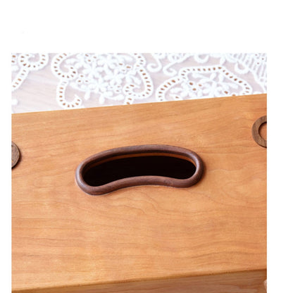Solid Wood Tissue Box, opening detail