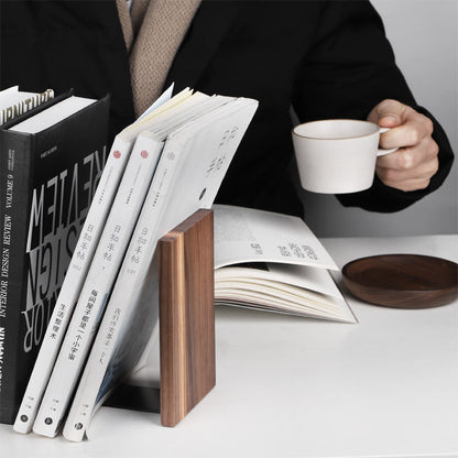 Black Walnut Bookend holding books