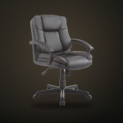 Classic Leather-Look Desk Chair in black