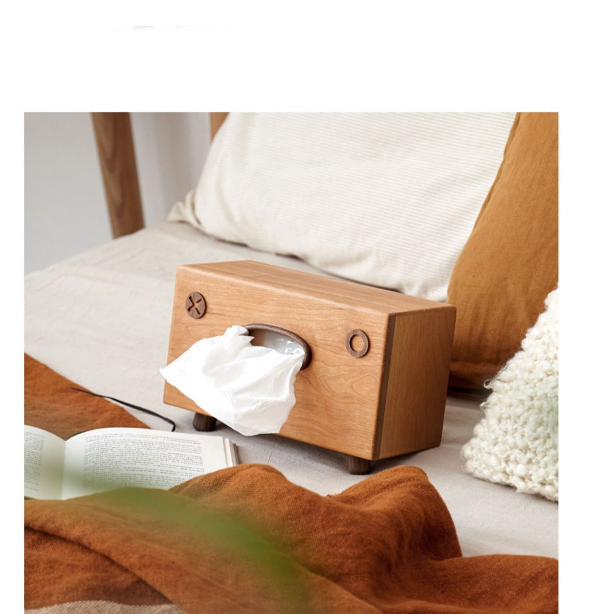 Solid Wood Tissue Box on a table