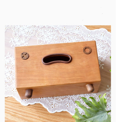 Solid Wood Tissue Box, top view