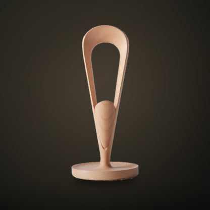 Solid Wood Headphone Stand in hard maple, with cable winder