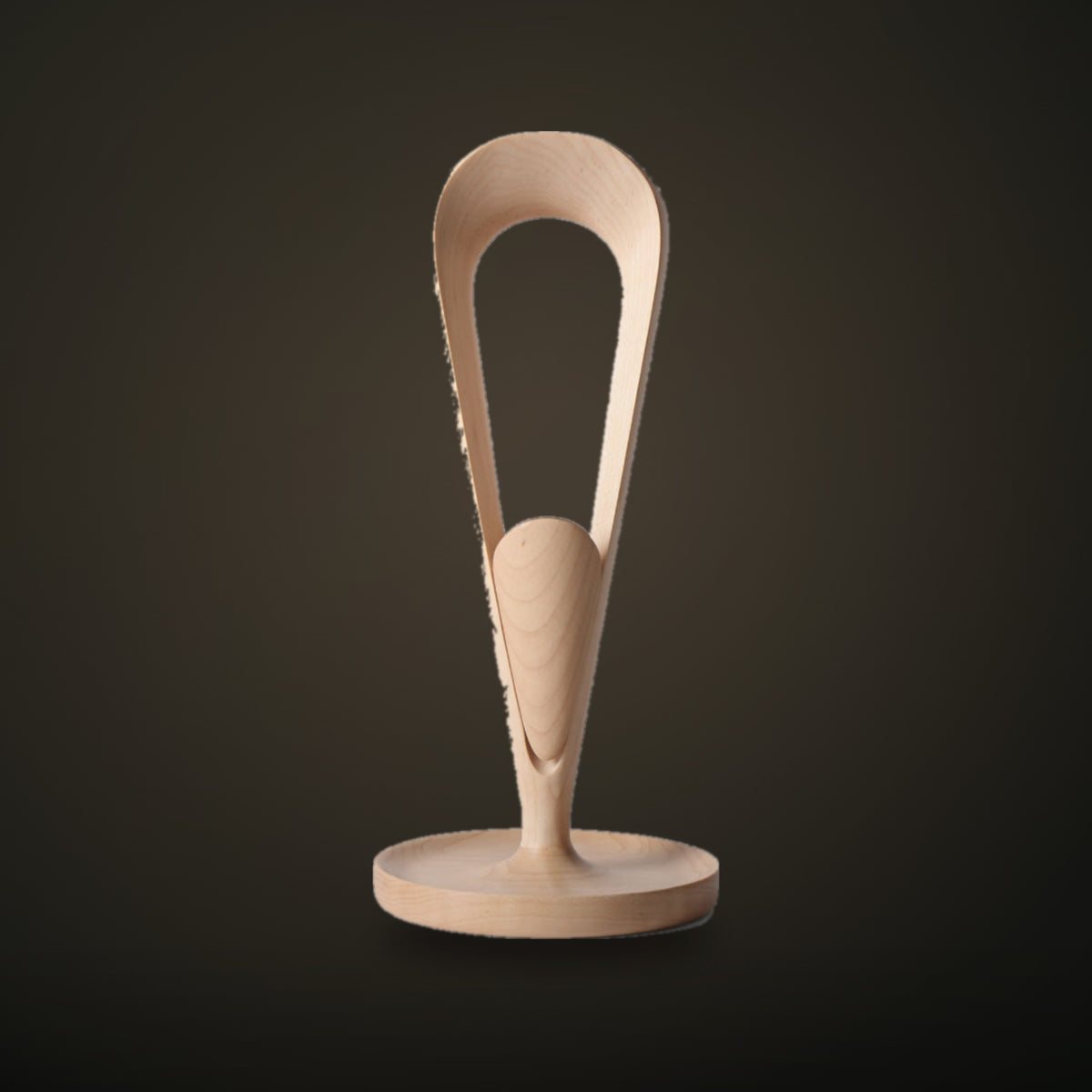 Solid Wood Headphone Stand in beech, with cable winder