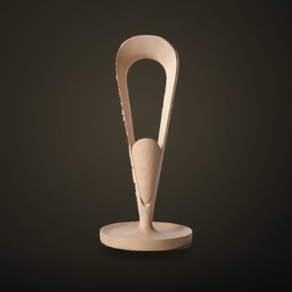 Solid Wood Headphone Stand in beech, with cable winder