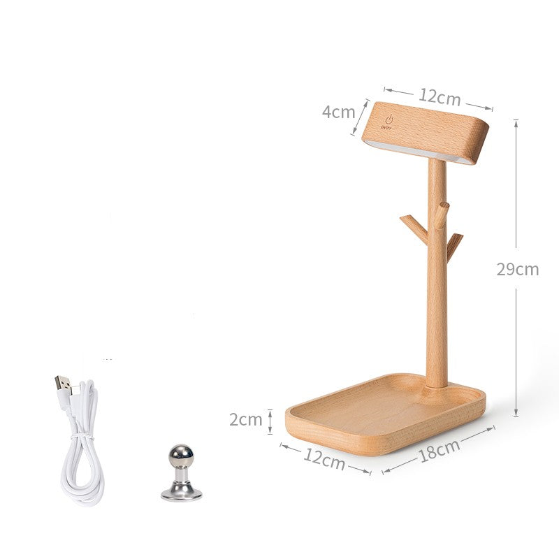 Valet Desk Lamp in beech, dimensions