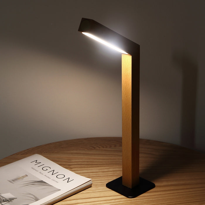 LED Multi Function Solid Wood Lamp